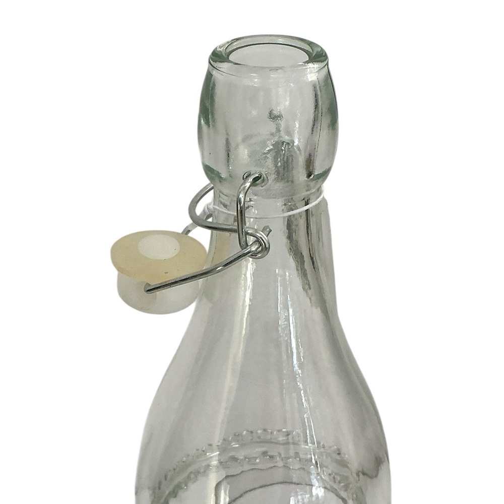 Stylesetter Clear Glass Beaded Dot Bottle with Swing Top Tight Seal Stopper - Picture 10 of 16